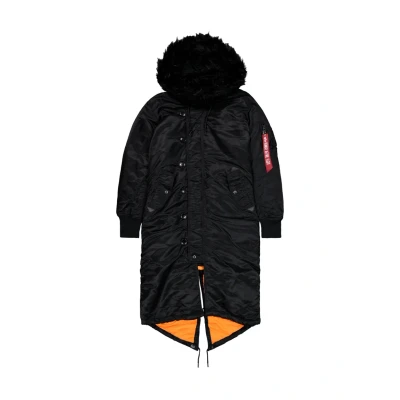 Afbeelding van Alpha Industries Lange Fishtail Winterjas voor Dames Black