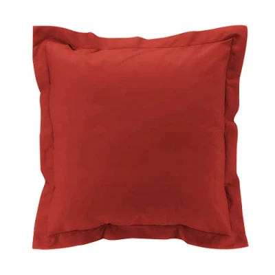 Afbeelding van douceur d&#039;intérieur, Kussensloop met opstaande zoom (63 x 63 cm), perkaline, tomette, 100% katoen percal
