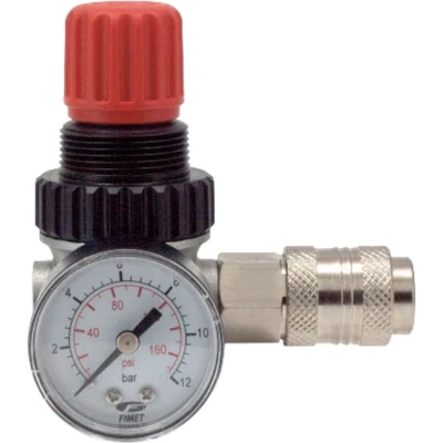 Afbeelding van REDUCEERVENTIEL 1/4&quot; MET MANOMETER EN UNIVERSELE SNELKOPPELING