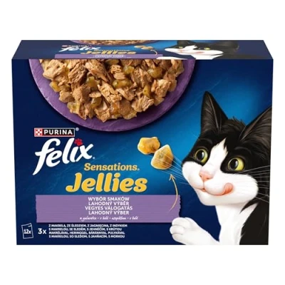 Afbeelding van Purina Felix Sensations Mix Kalkoen, Makreel, Lam, Haring nat kattenvoer 12x85 g