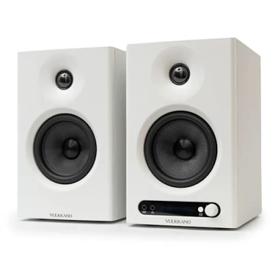 Afbeelding van VULKKANO PRO4 Studiomonitoren met 10,2 cm (4 inch) woofer, bluetooth, symmetrische TRS ingang, RCA, hoofdtelefoonuitgang, AUX, Optic, EQ instellingen, luidsprekermonitor voor pc