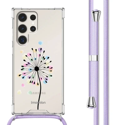 Afbeelding van Samsung Galaxy S23 Ultra Hoesje Kunststof iMoshion Softcase/Koordhoesje/Backcover Sandstone Dandelion Telefoonhoesje
