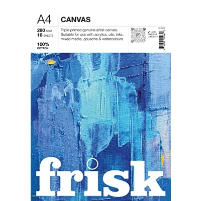 Afbeelding van Frisk Canvas Pad 280gsm 10vellen A4, Wit (23138004)