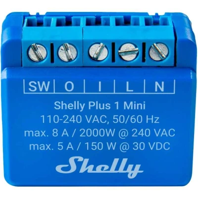 Afbeelding van Shelly Plus 1 Mini Gen. 3 Draadloze schakelaar WiFi, Bluetooth