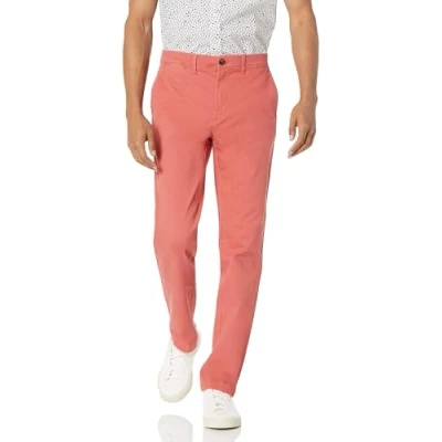 Afbeelding van Amazon Essentials Heren Slim Fit Casual Stretch Chino Broek, Gewassen Rood, 32W x 28L