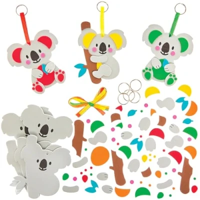 Afbeelding van Baker Ross FN026 Koala Mix &amp; Match Sleutelhanger Sets Pak van 8, Knutselsets voor Kinderen