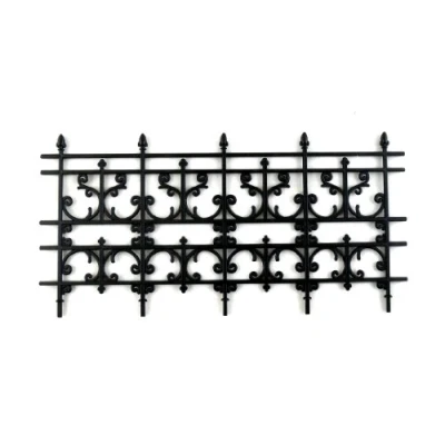 Afbeelding van Melody Jane Poppenhuis Miniatuur Outdoor Armatuur Accessoire Zwart Victoriaanse Leuningen Hek