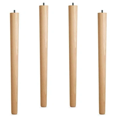 Afbeelding van 4 stuks SOTECH tafelpoot, beuken ruw, rond, diameter: 40/60 mm, hoogte: 645 mm met rooischroef M10 x 20