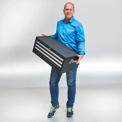Afbeelding van Datona® Gereedschapskist met 3 laden Mat Zwart