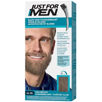 Afbeelding van Just For Men Snor en Baardverf Donkerblond, Verwijdert Grijs voor een Dikkere Vollere Look M25