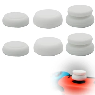 Afbeelding van MatoSan® 6 x joystick doppen, compatibel met Nintendo Switch Grip Joy Con Grip, Thumbstick Lite, OLED accessoires, Thumb Grips, Switch, duimdoppen, bescherming voor steam deck