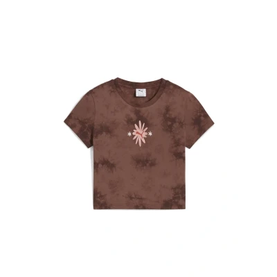 Afbeelding van Puma Floral Kurzes Figurbetontes MIT Grafik Tshirt print, Dames, Maat: Small, Chocotart