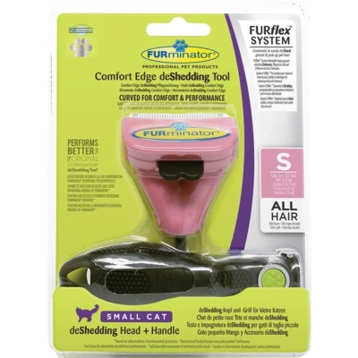 Afbeelding van Furminator Furflex Cat Deshedding Tool Inclusief Handvat 13.5x5.4x18 cm Lichtroze Alle Haartype Small