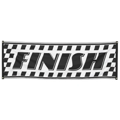 Afbeelding van Vlag spandoek FINISH 74x220cm
