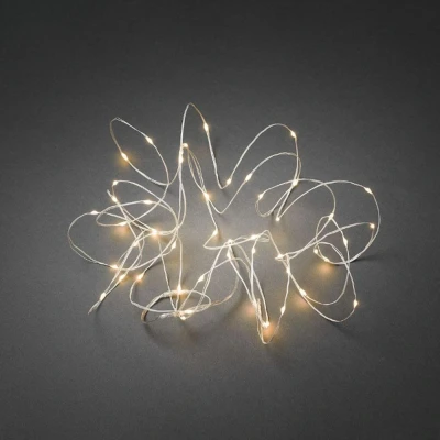 Afbeelding van Draadverlichting 14.9 meter Konstsmide (100 LEDs, Druppels, Zilver, Binnen)