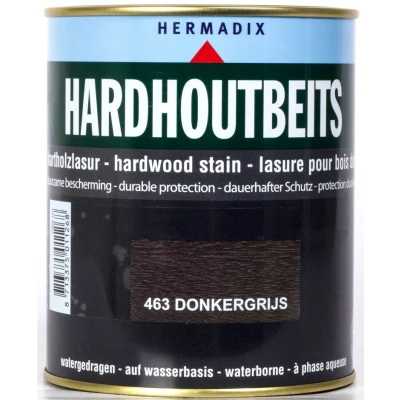 Afbeelding van Hermadix Hardhoutbeits 463 Donkergrijs 0,75 liter Transparante beits