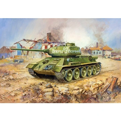 Afbeelding van Zvezda Soviet Tank T 34/85 (Zve6160) modelbouwsets, hobbybouwspeelgoed voor kinderen, modelverf en accessoires
