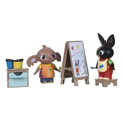 Afbeelding van Verf met Bing Figuur Play Pack. Bouw de wereld van Bing. Posable Figuren en Schilderen Speelset Accessoires. Range Playset Compatibiliteit.