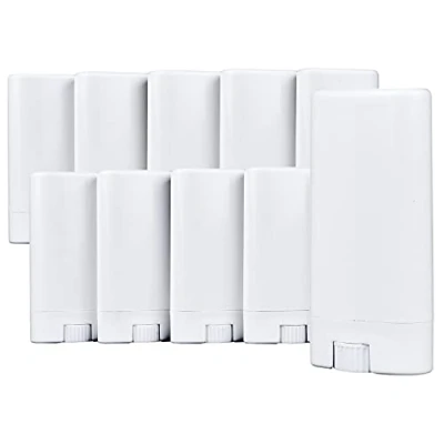 Afbeelding van deodorant containers (pak van 10) Wit 0,5 oz (15 ml) 20 beschrijfbare stickers draaimechanisme en dop leeg hervulbare cosmetische voor zelfgemaakte natuurlijke