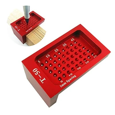 Afbeelding van Precisie Houtbewerkingsgereedschap, Gat Meten Aluminiumlegering Liniaal Positionering Meetmeter Heerser Metrische Markering T Type Timmerwerk Tool voor Timmerman Scriber