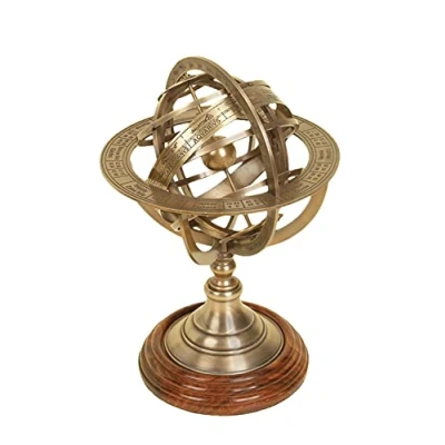 Afbeelding van Deco 79 messing Globe Armillary unieke tafeldecoratie