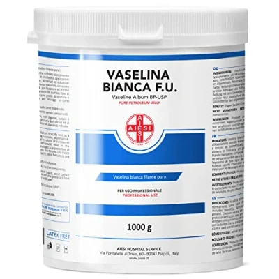 Afbeelding van AIESI® Witte Vaseline BP USP zuivere (Pot 1 kg), Voor medisch, dermatologisch en professioneel gebruik, Made in Italy