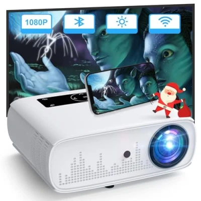 Afbeelding van HOPVISION beamer, 4K 15.000 Lux Native 1080P WiFi Full HD thuisbioscoop, video, Bluetooth 350 inch display, compatibel met tv stick, HDMI, USB, X box, iOS/Android