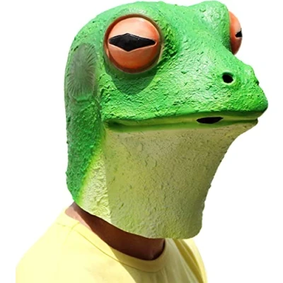 Afbeelding van PartyCostume Kikker Masker Halloween Kostuum Latex Dier Volledige Hoofd Volwassen Kinderen