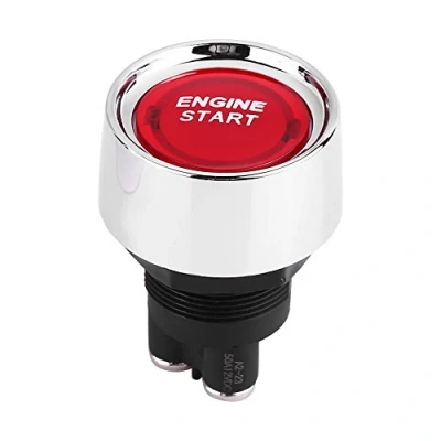 Afbeelding van 12 V 24 50A Auto Motor Startknop Waterdicht Voertuig Start Drukknop Schakelaar Ontsteking Starter(rood)