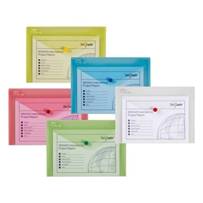 Afbeelding van Snopake A5 Polyfile Popper Portemonnee met Drukknoopsluiting Klassiek Assorti [Pack van 5] Ref: 11395