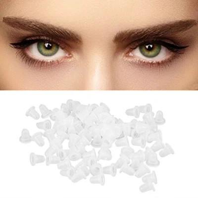 Afbeelding van Tatoeage Inkt Caps Cups,100 stks Siliconen Tattoo Hoed Cup,Tatoeage Cup Herbruikbare Permanente Make up Pigment Container Plastic Microblading Accessoires Houder (S)