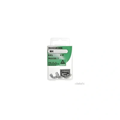 Afbeelding van Deltafix vleugelmoer r.v.s. a2 m4 din 315 4 st.