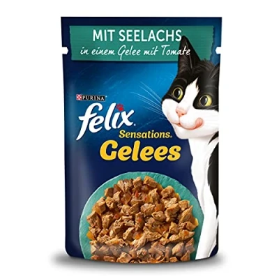 Afbeelding van FELIX Sensations Geles Kattenvoer, nat, met koolvis en tomaat in gelei, 26 stuks (26 x 85 g)