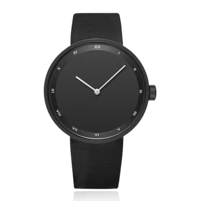 Afbeelding van LGT JWLS Herenhorloge met Zwarte Wijzerplaat, Behuizing en Lederen Band