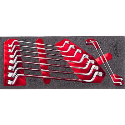 Afbeelding van MILWAUKEE 4932499086 dubbele ringsleutelset in foam inlay 9 delig