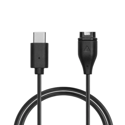 Afbeelding van kwmobile USB oplaadkabel type c compatibel met Garmin Swim 2 / Tactix7 Enduro/Epix Epix Pro Kabel voor smartwatch in zwart