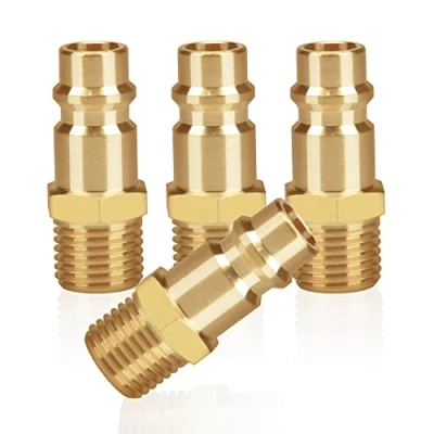 Afbeelding van Persluchtkoppeling Euro met buitendraad 1/4 &quot;messing inch koppelingsstekker koppelingsbus slangplug klepbus draadplug