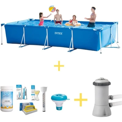 Afbeelding van Intex Zwembad Frame Pool 450 x 220 84 cm Inclusief Filterpomp &amp; WAYS Onderhoudspakket
