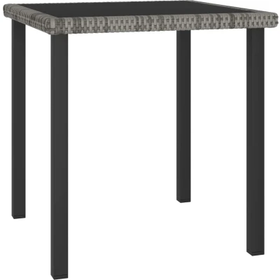 Afbeelding van Tuintafel 70x70x73 cm poly rattan grijs
