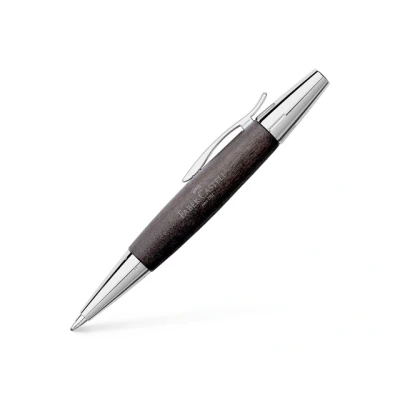 Afbeelding van Faber Castell balpen E motion chroom/zwart perenhout FC 148383