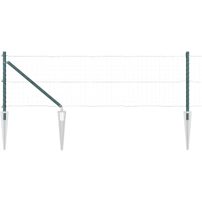 Afbeelding van vidaXL Hekpalen met Spike 52 stuks Ø32 mm 60 cm Gegalvaniseerd Staal