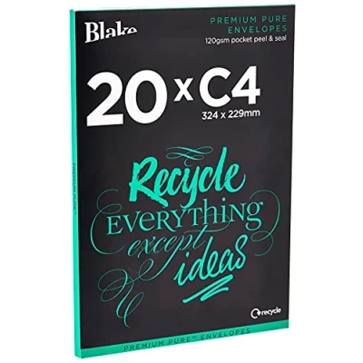 Afbeelding van Blake Pure RP84653 Recycling Enveloppen Zelfklevende Super White Wove C4 229 x 324 mm 120g/m² 20 stuks