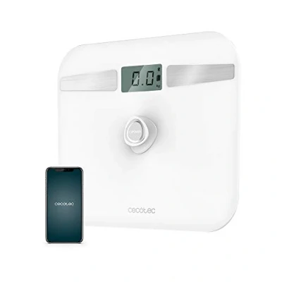 Afbeelding van Cecotec Surface Precision EcoPower 10200 Smart Healthy Badkamerweegschaal Met drukknop, Hoge veiligheid gehard glasoppervlak, Precisiesensoren, App, Wit