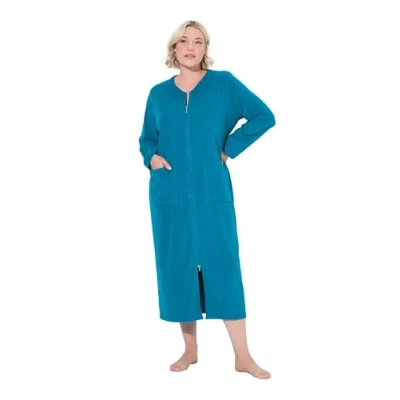 Afbeelding van Ulla Popken Badjas, Dames, Maat: 46/48, Lagoon green