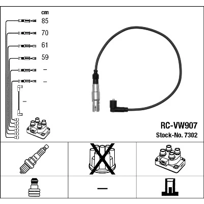 Afbeelding van Bougiekabelset NGK 7302