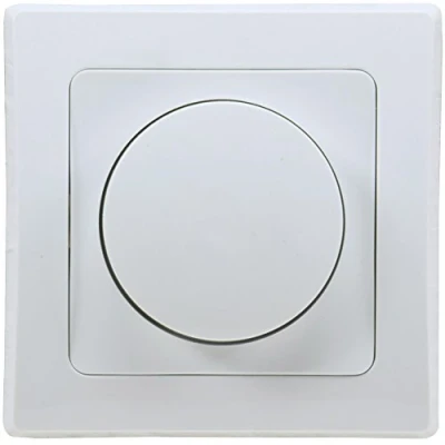 Afbeelding van ChiliTec 21659 Delphi dimmer voor dimbare 230V LED lampen 3 60W I incl. frame inbouwmontage wit, 230 V