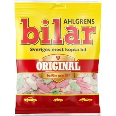 Afbeelding van Ahlgrens Bilar Originele fruitige marshmallow snoepjes, 125 g, verpakking van 4