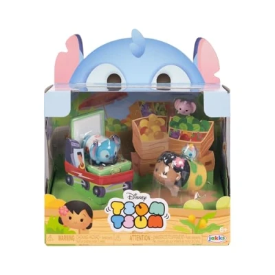 Afbeelding van Disney Tsum Lilo &amp; Stitch Story Momentset, figuren staan 7 cm hoog en stapelbaar, inclusief middelgrote steek met kleine engel kruimelfiguren, voor kinderen vanaf 6 jaar