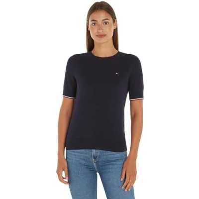 Afbeelding van Tommy Hilfiger Stitch Tshirt basic, Dames, Maat: XXS, Desert sky