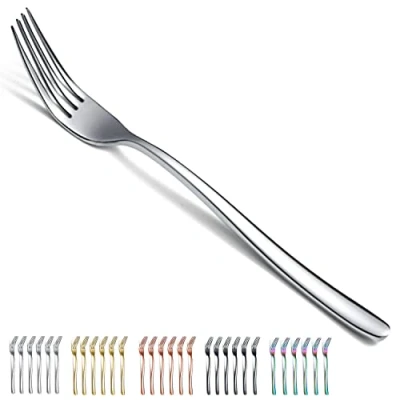 Afbeelding van Diner vorken 6 stuks, Kyraton roestvrij staal 21,5 cm tafelvorken bestek set, zilverwerk vaatwasmachinebestendig.